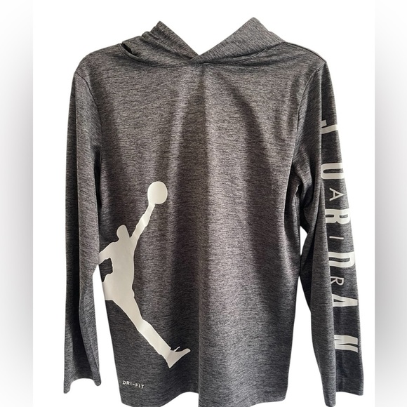 Air Jordan Dri-Fit Hoodie Boys Gray Long Sleeve Pullover Size 10/12 - Picture 9 of 9